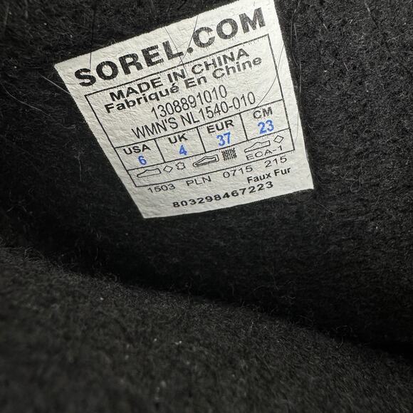 SOREL Joan of‎ Arctic Lace Up Waterproof Insulated Winter Boots Black Size 6 - Picture 7 of 11